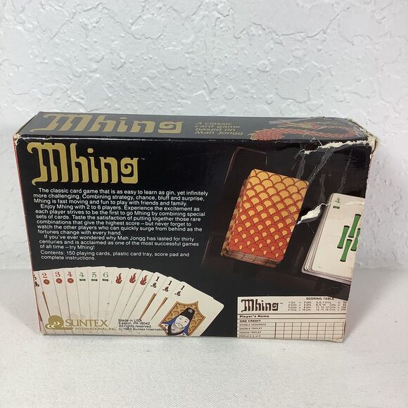 VINTAGE‎ Mhing Card Game COMPLETE Suntex 1983 Based on Classic Mah Jongg - Picture 2 of 6